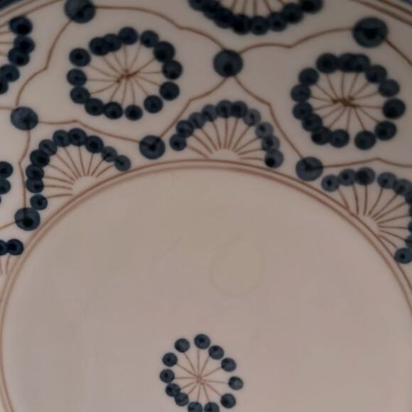 Vintage handpainted Thomas O’Brien porcelain blue gold patterned plates set of 4 - Picture 3 of 8